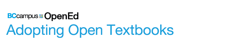Adopting Open Textbooks banner
