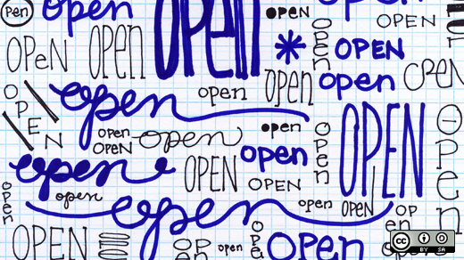 Doodles of the word Open