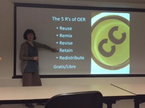 Robin DeRosa presenting at the kickoff of the OER Ambassador Pilot at UNH