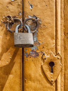 padlock on a door